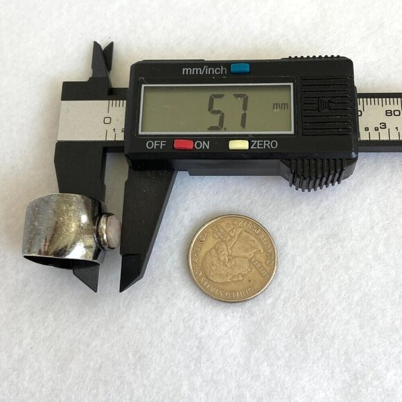 Oxidized Sterling Silver 950 Round Rose Quartz 16MM Wide Band Ring Sz 8.75 - Picture 14 of 16